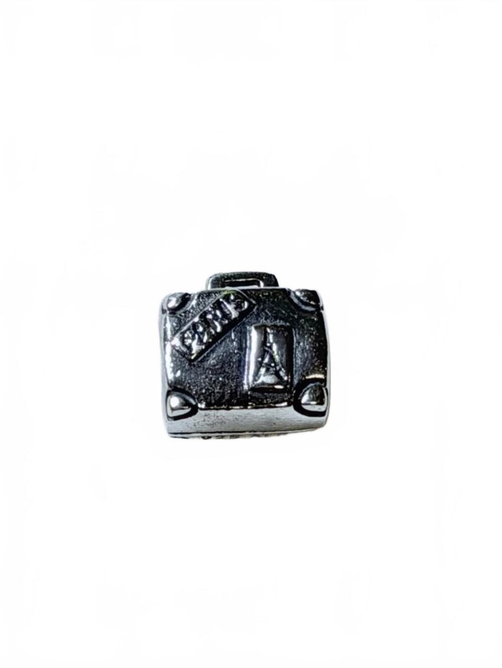 Authentic Pandora Retired Sterling Silver Suitcase Travel Charm
